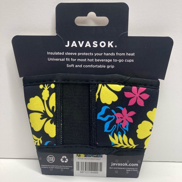 Java Sok Hot Beverage Sleeve. HotSok Neon Hibiscus. OSFM. NEW! JavaSok Sleeve. - Picture 3 of 5